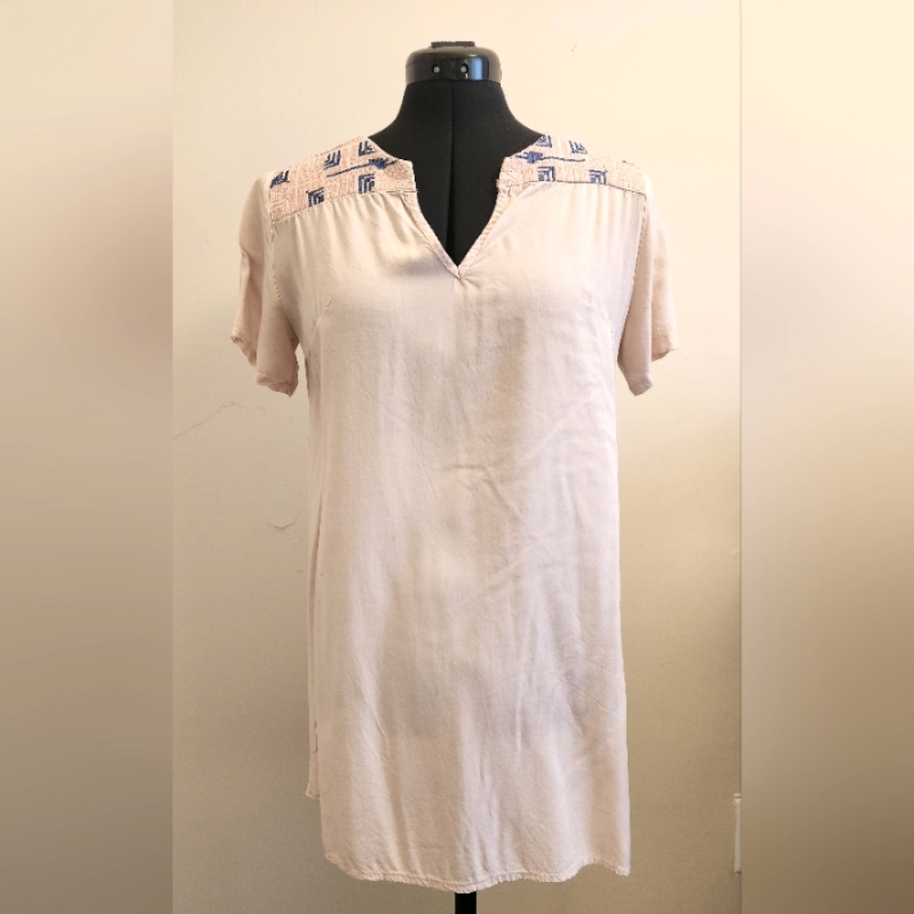Pink Embroidered Tunic Dress